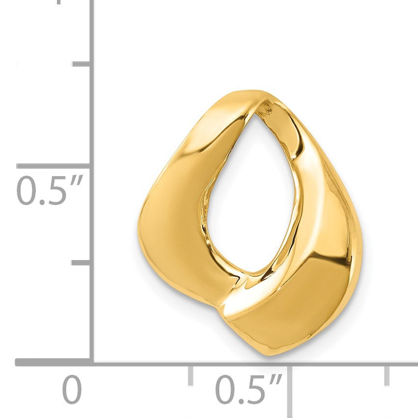 14K Polished Slide Fits up to 6mm Regular/8mm Fancy or Reversible Omega