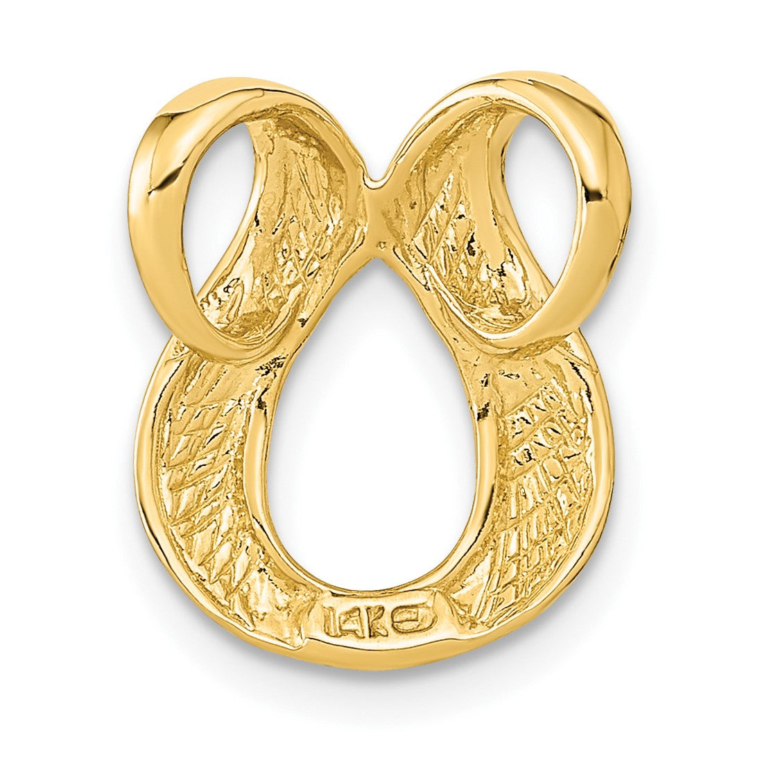 14k Polished Slide Fits up to 2mm Regular/4mm Fancy or Reversible Omega
