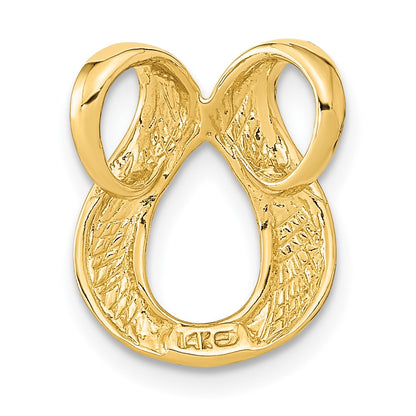 14k Polished Slide Fits up to 2mm Regular/4mm Fancy or Reversible Omega