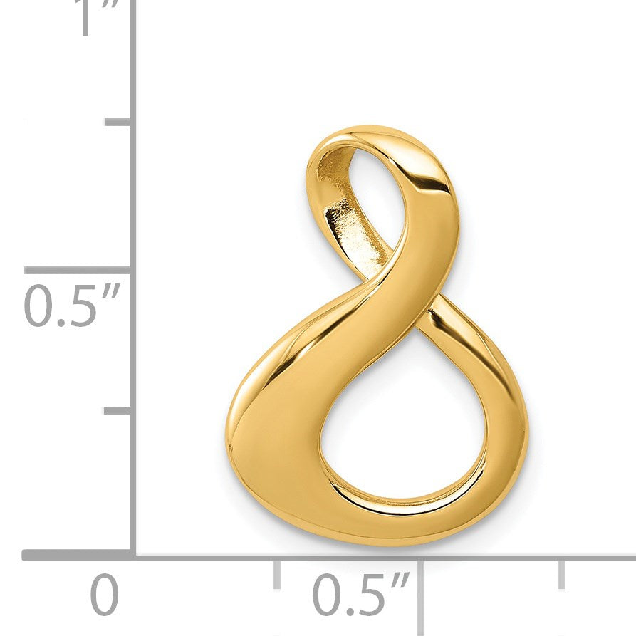 14k Polished Slide Fits up to 3mm Regular/6mm Fancy or Reversible Omega