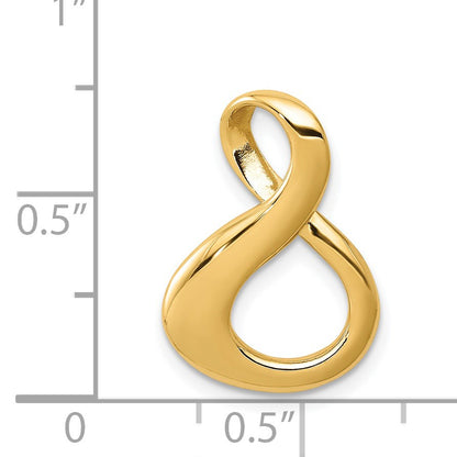 14k Polished Slide Fits up to 3mm Regular/6mm Fancy or Reversible Omega