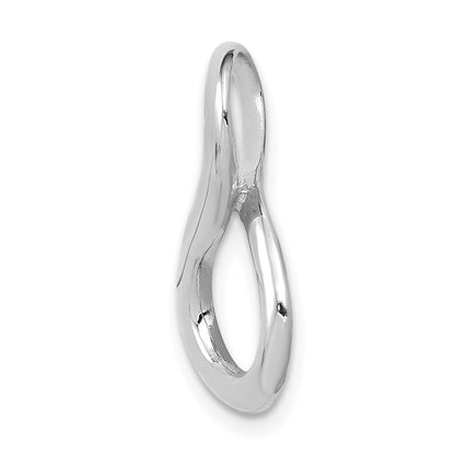 14k White Gold Polished Slide Fits up to 3mm Regular/6mm Fancy or Reversible Omega