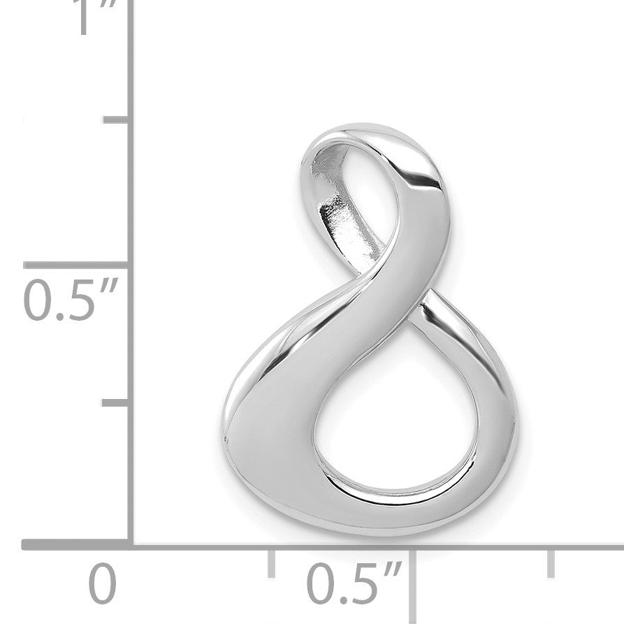 14k White Gold Polished Slide Fits up to 3mm Regular/6mm Fancy or Reversible Omega