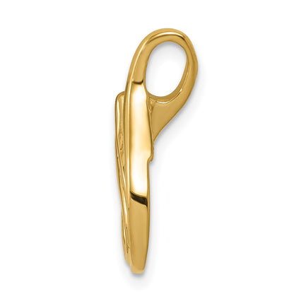 14k Polished Slide Fits up to 2mm Regular/4mm Fancy or Reversible Omega