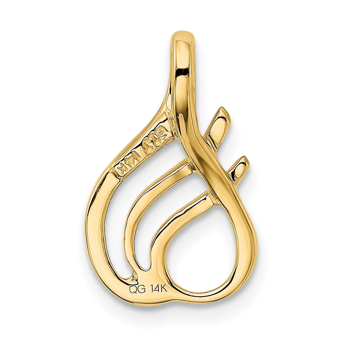 14k Polished Slide Fits up to 2mm Regular/4mm Fancy or Reversible Omega