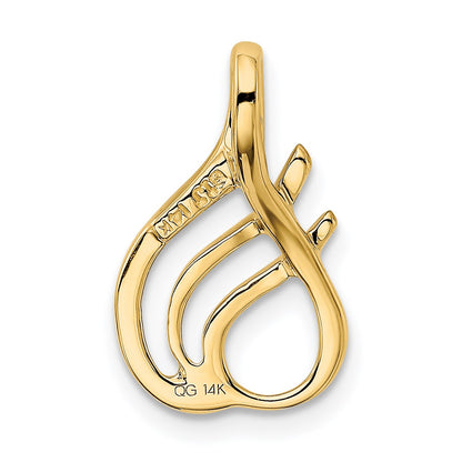14k Polished Slide Fits up to 2mm Regular/4mm Fancy or Reversible Omega