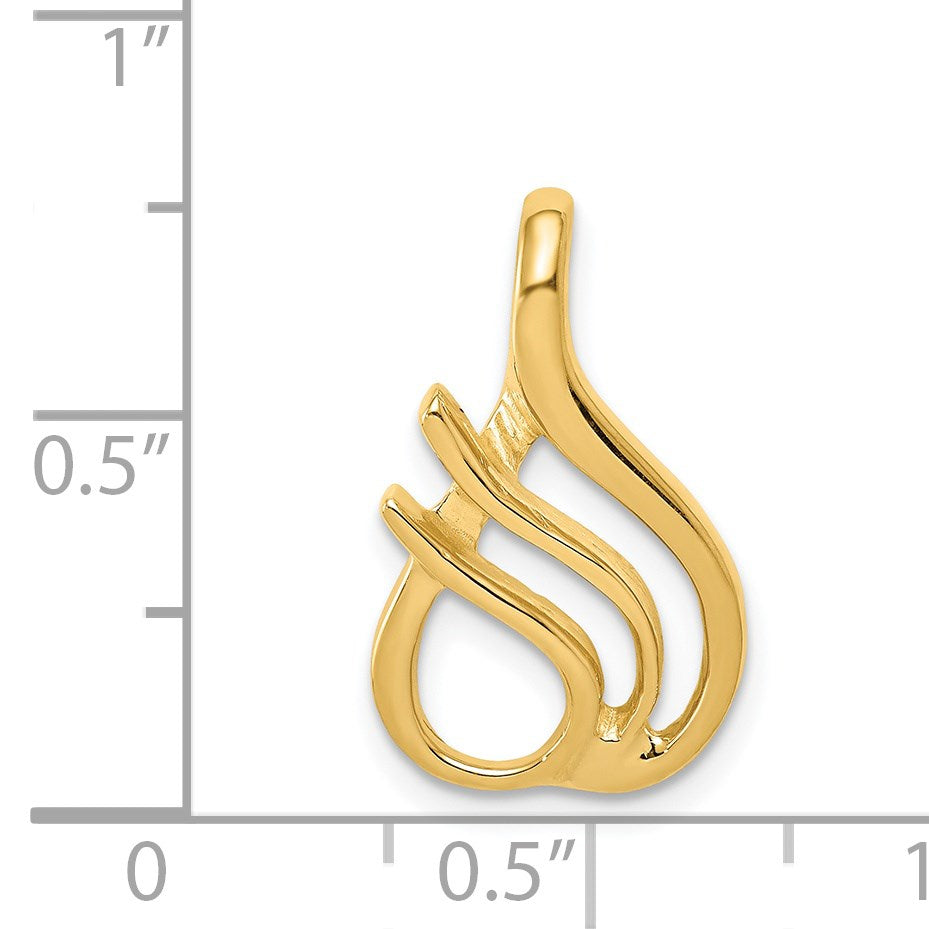 14k Polished Slide Fits up to 2mm Regular/4mm Fancy or Reversible Omega