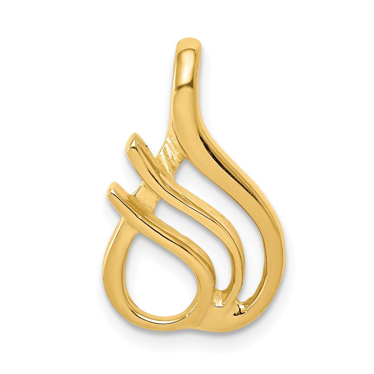 14k Polished Slide Fits up to 2mm Regular/4mm Fancy or Reversible Omega