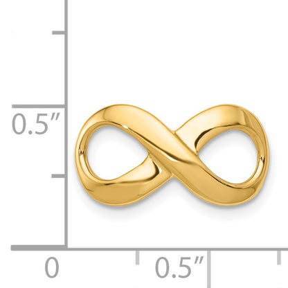 14k Polished Infinity Slide Fits up to 2mm Regular/3mm Fancy or Reversible Omega