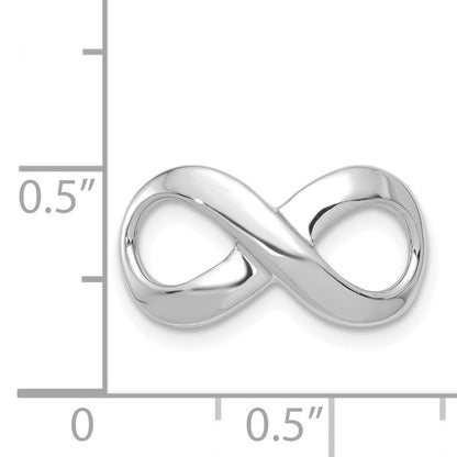14k White Gold Polished Infinity Slide Fits up to 2mm Regular/3mm Fancy or Reversible Omega