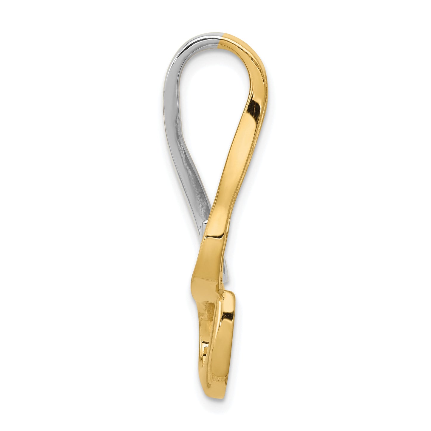 14k Two-Tone Slide Fits up to 10mm Regular/Fancy/Reversible Omega