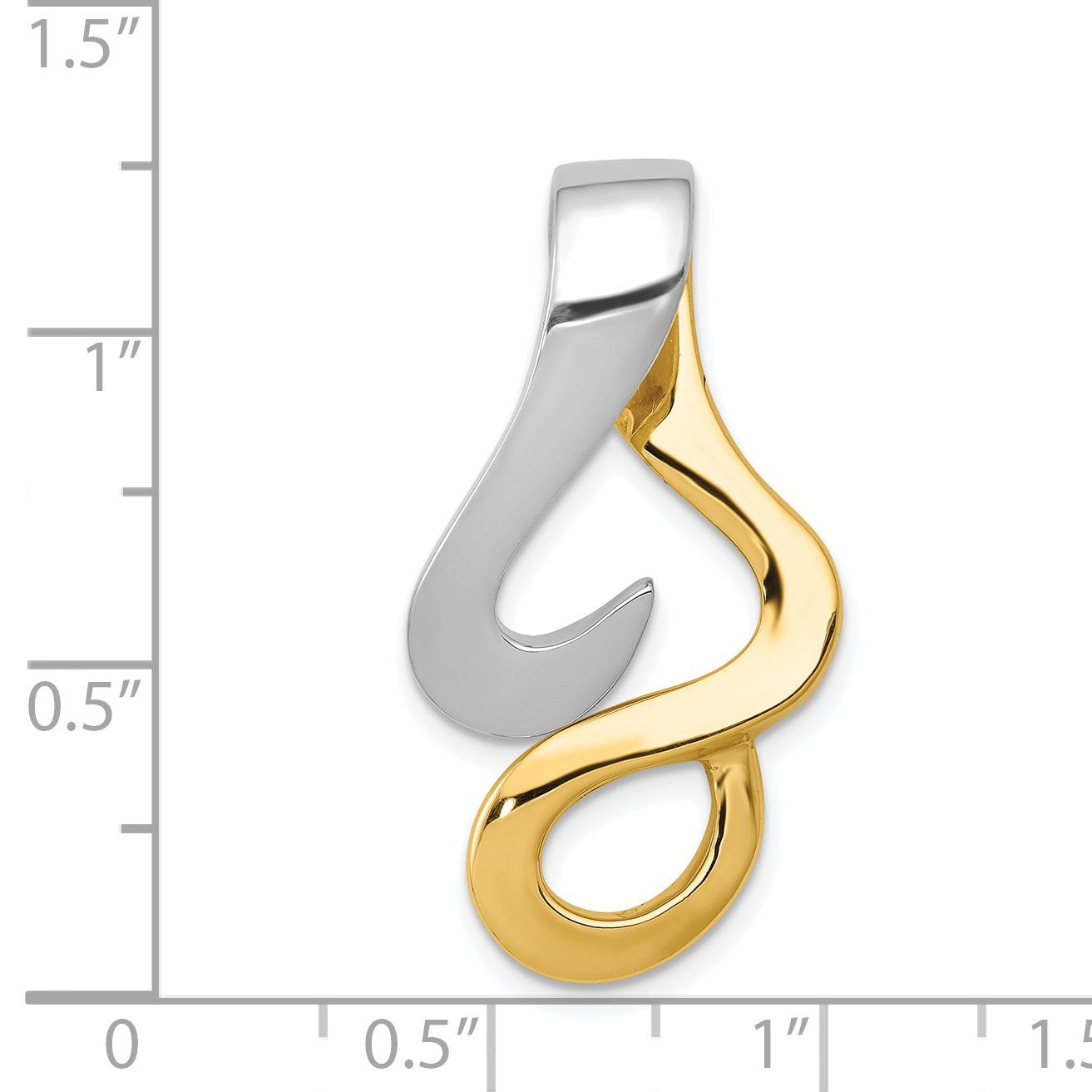 14k Two-Tone Slide Fits up to 10mm Regular/Fancy/Reversible Omega