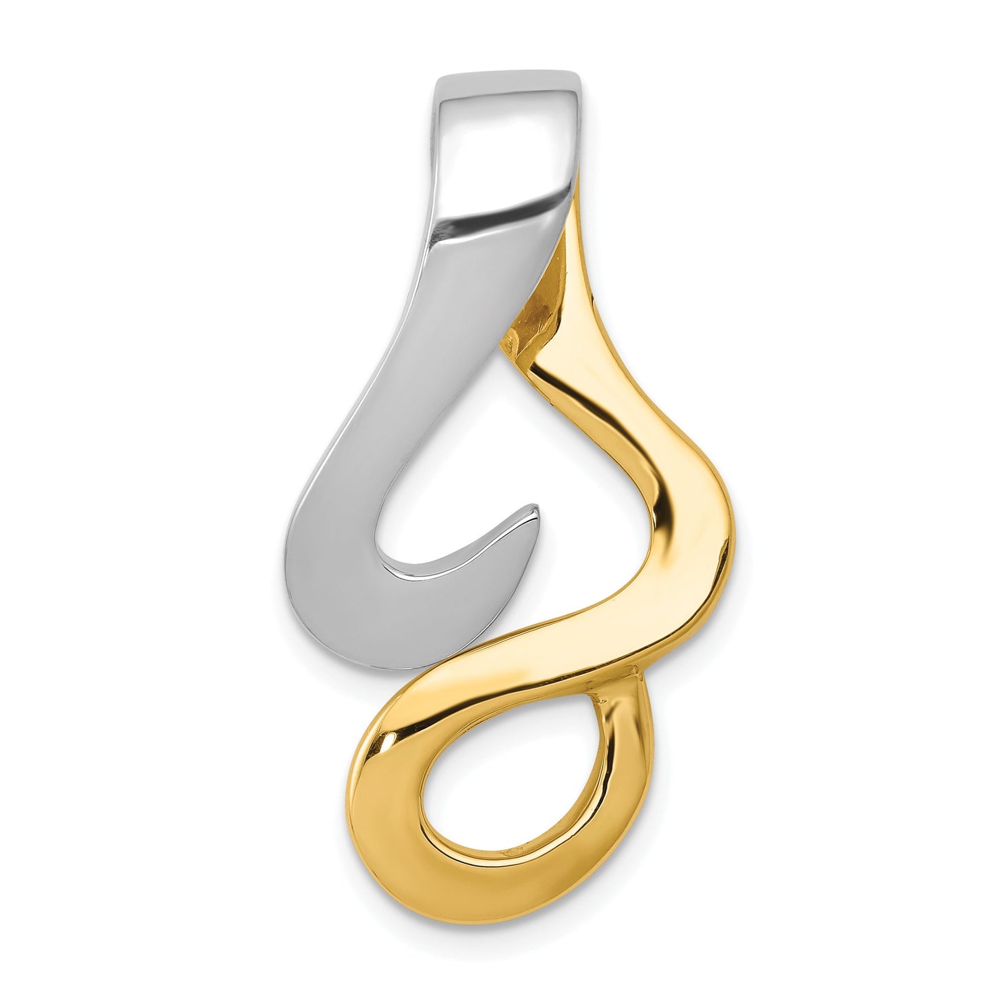 14k Two-Tone Slide Fits up to 10mm Regular/Fancy/Reversible Omega