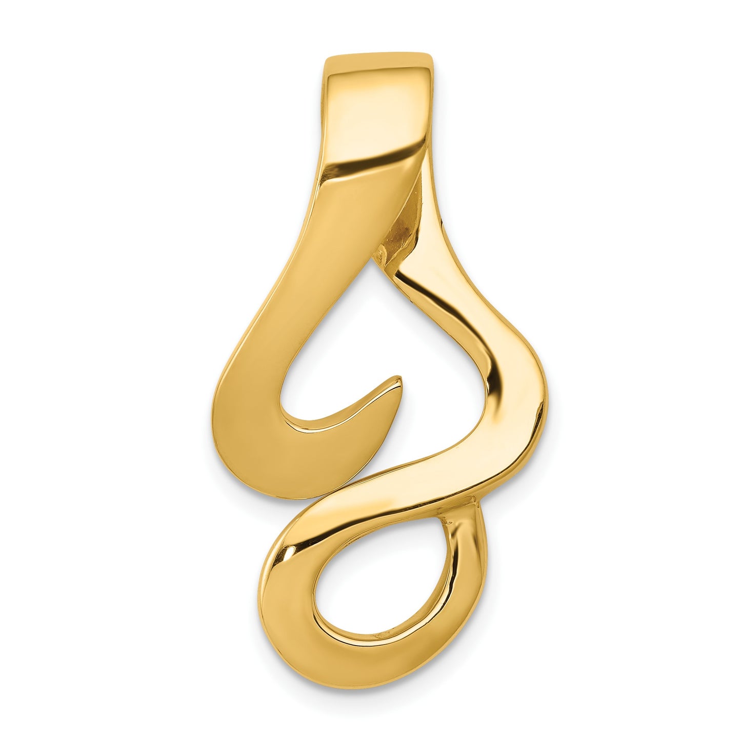 14k Polished Slide Fits up to 10mm Regular/Fancy/Reversible Omega