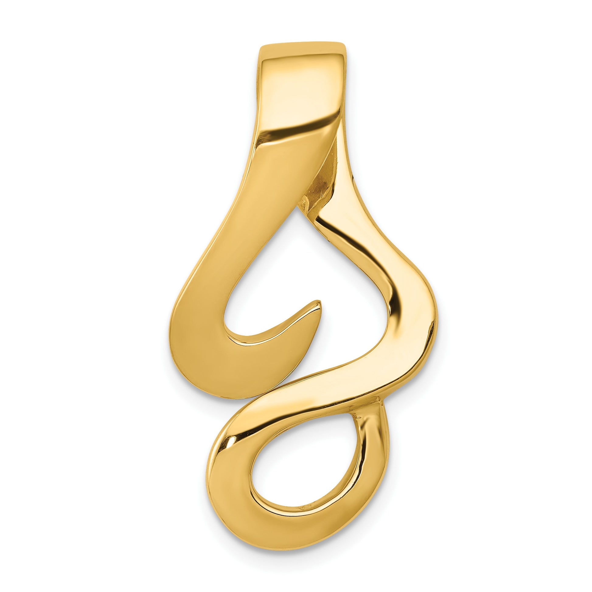 14k Polished Slide Fits up to 10mm Regular/Fancy/Reversible Omega