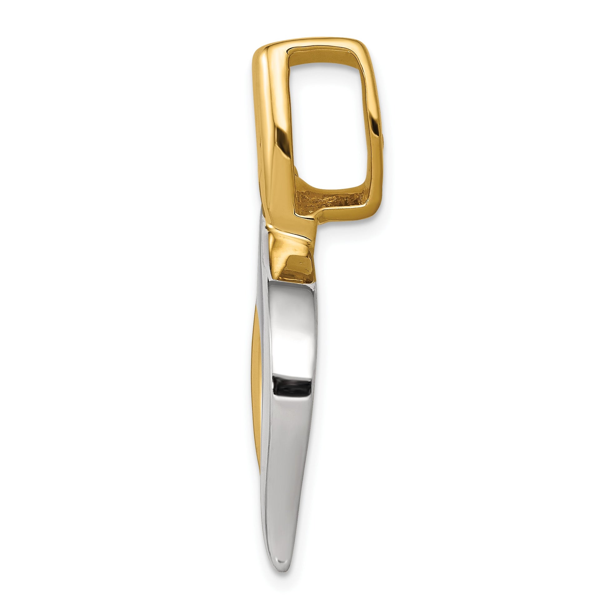 14k Two-Tone Slide Fits up to 6mm Regular/Fancy/Reversible Omega