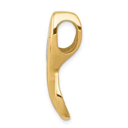 14k Two-Tone Slide Fits up to 6mm Regular/Fancy/Reversible Omega