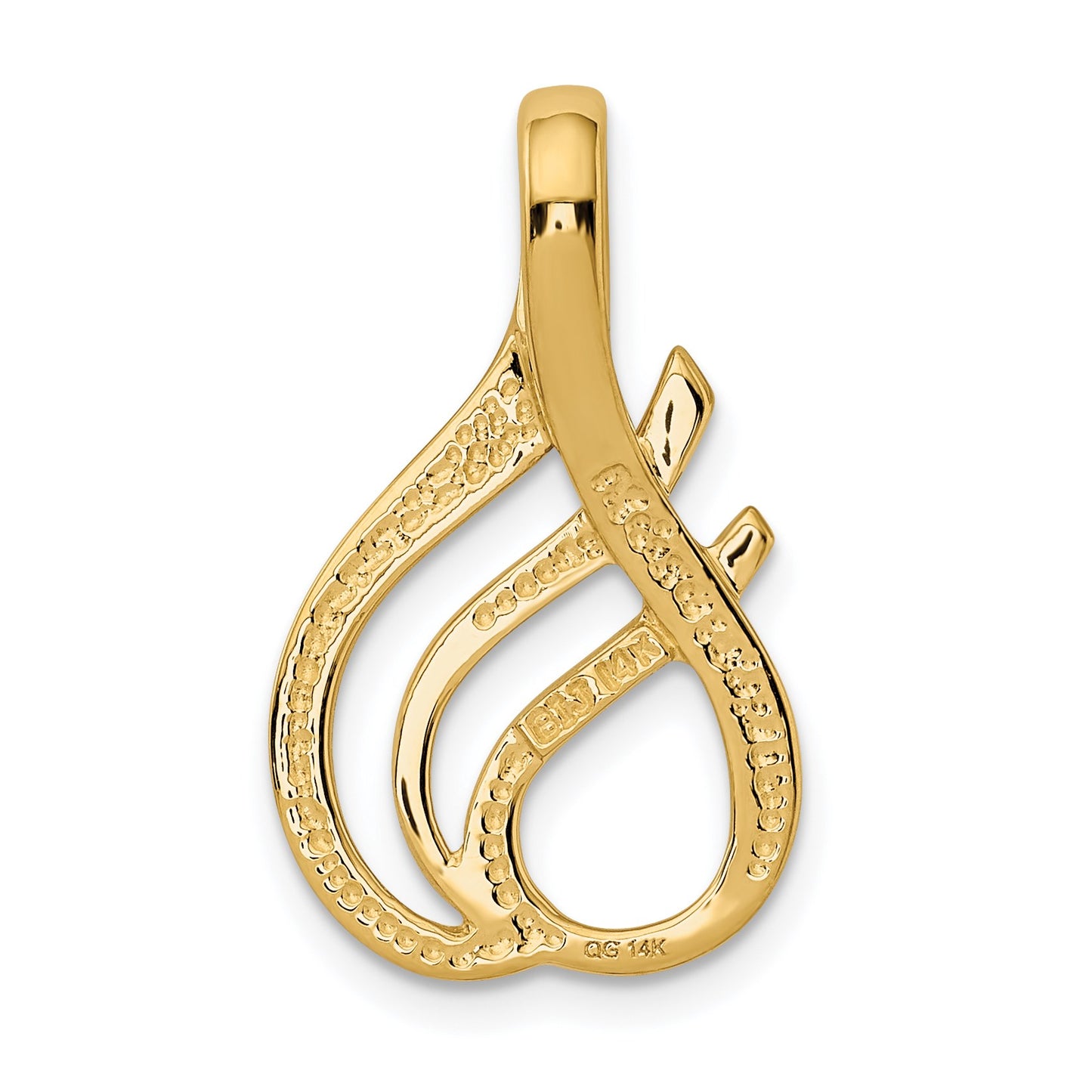 14k Polished Slide Fits up to 4mm Regular/6mm Fancy or Reversible Omega