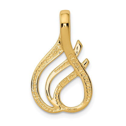 14k Polished Slide Fits up to 4mm Regular/6mm Fancy or Reversible Omega