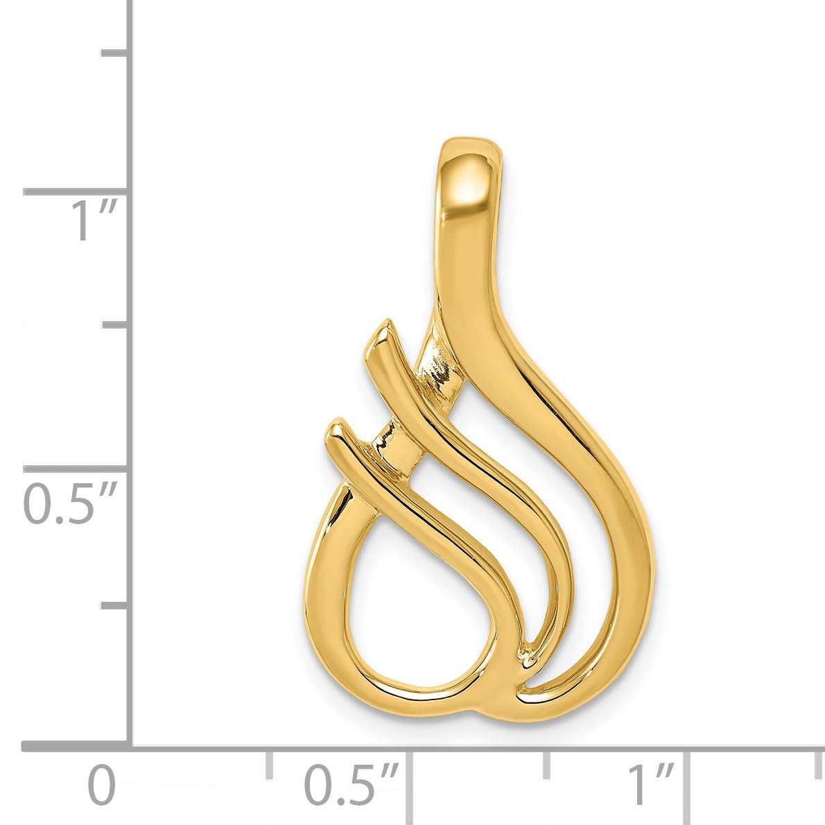 14k Polished Slide Fits up to 4mm Regular/6mm Fancy or Reversible Omega