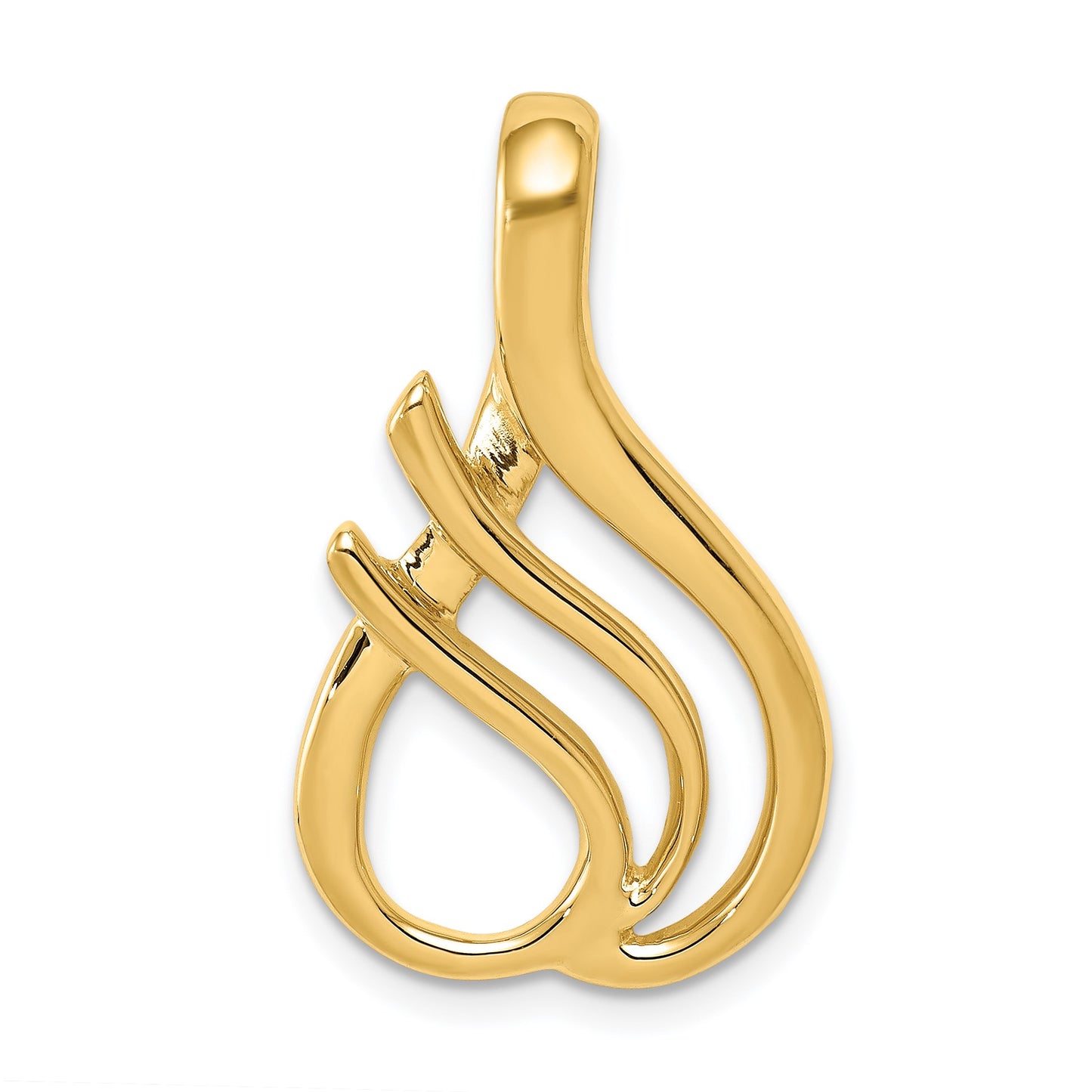 14k Polished Slide Fits up to 4mm Regular/6mm Fancy or Reversible Omega