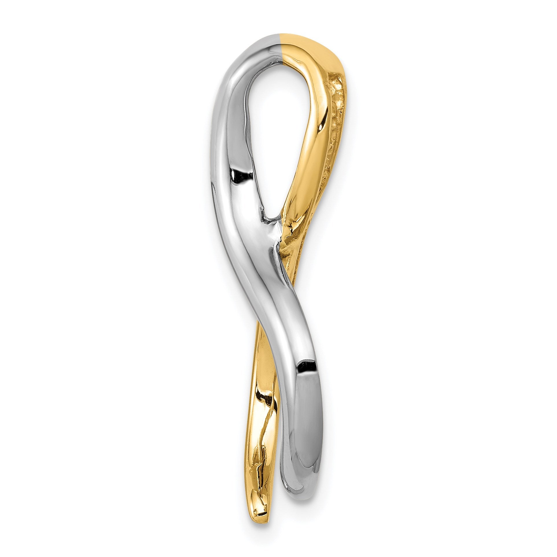 14k Polished Slide Fits up to 4mm Regular/6mm Fancy or Reversible Omega