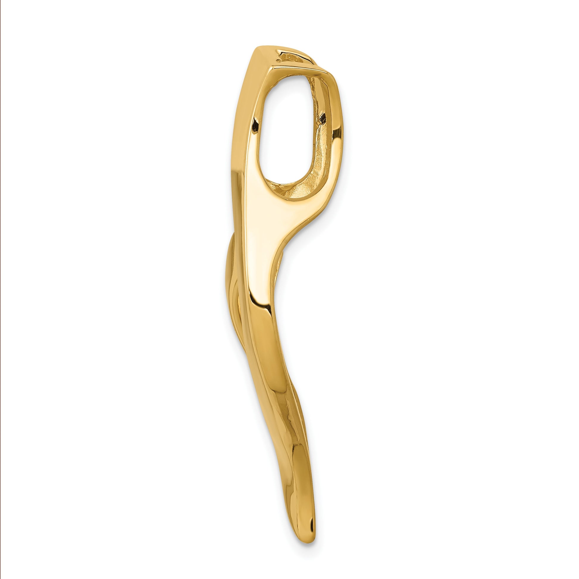 14k Polished Slide Fits up to 6mm Regular/8mm Fancy or Reversible Omega