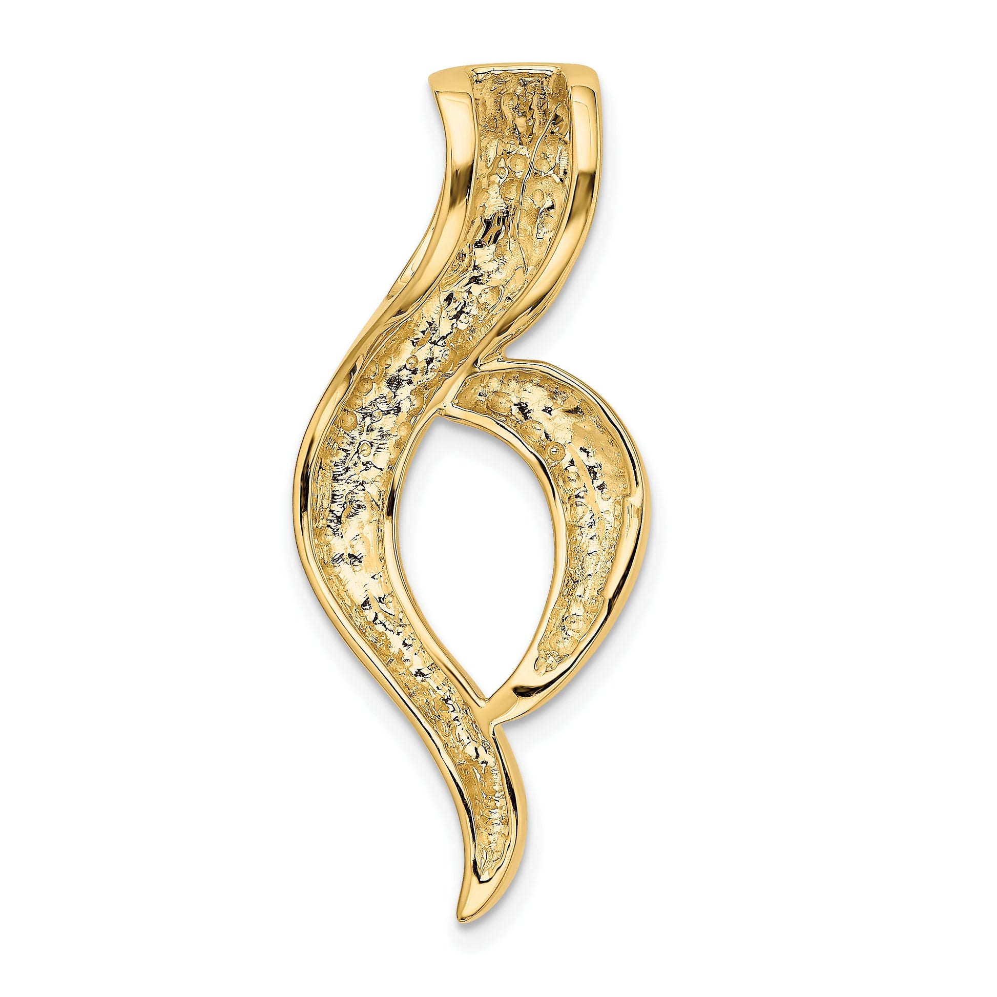 14k Polished Slide Fits up to 6mm Regular/8mm Fancy or Reversible Omega