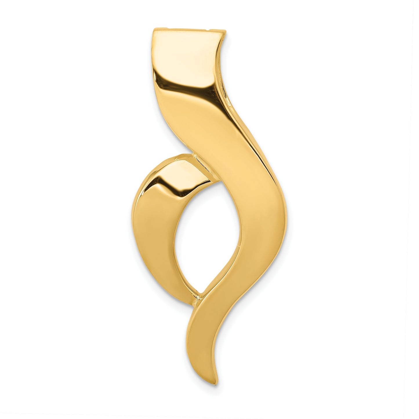14k Polished Slide Fits up to 6mm Regular/8mm Fancy or Reversible Omega