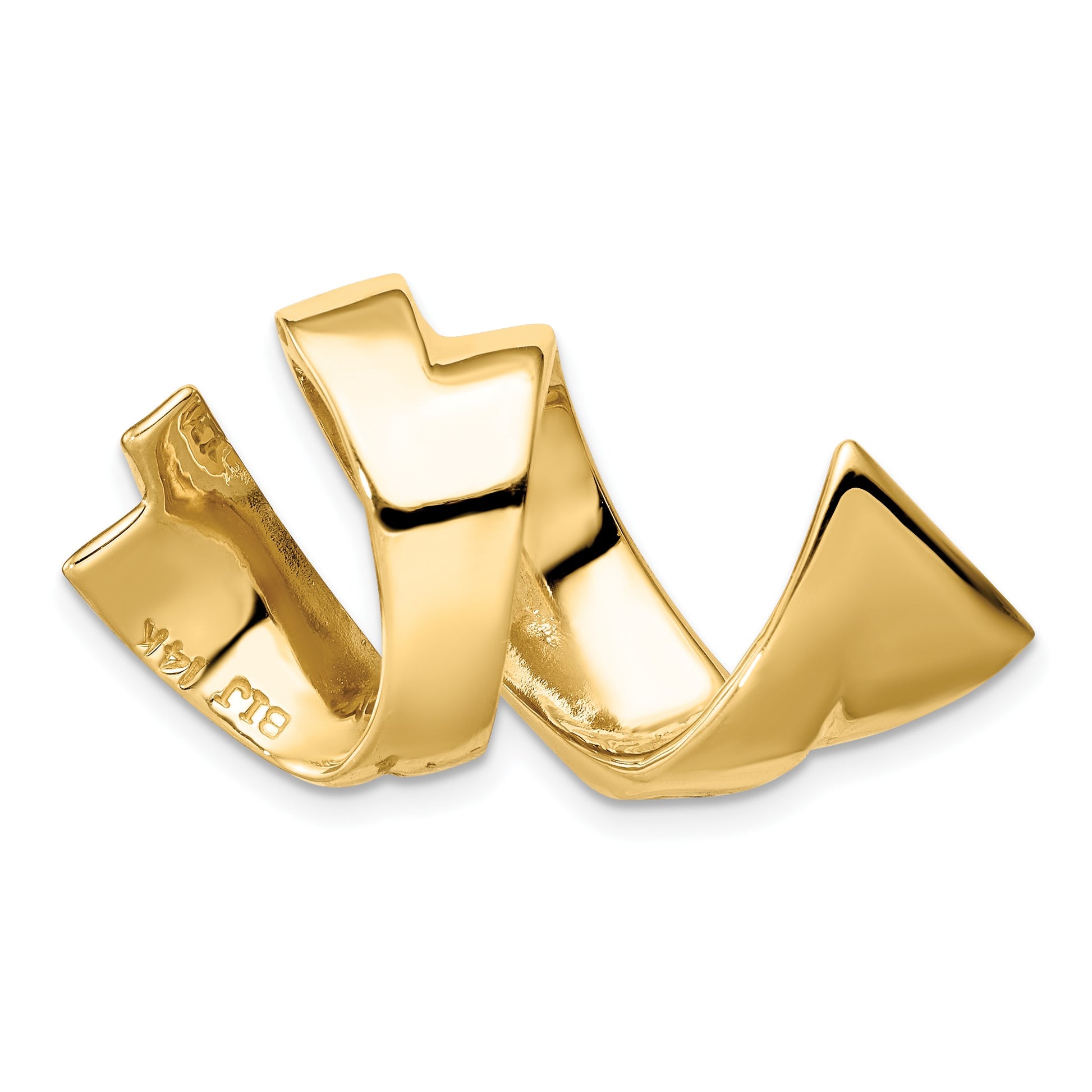 14k Polished Spiral Slide Fits up to 8mm Regular/10mm Fancy or Reversible Omega