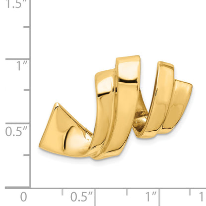 14k Polished Spiral Slide Fits up to 8mm Regular/10mm Fancy or Reversible Omega