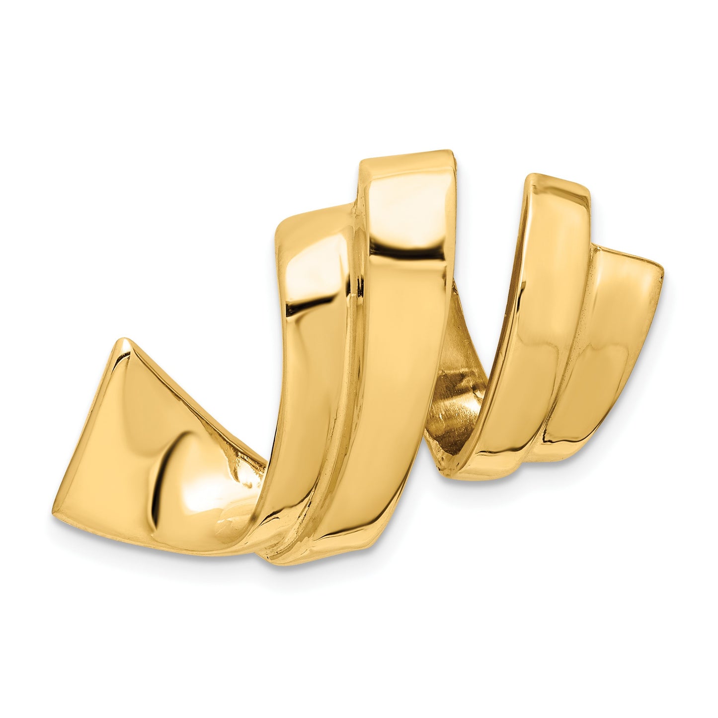 14k Polished Spiral Slide Fits up to 8mm Regular/10mm Fancy or Reversible Omega