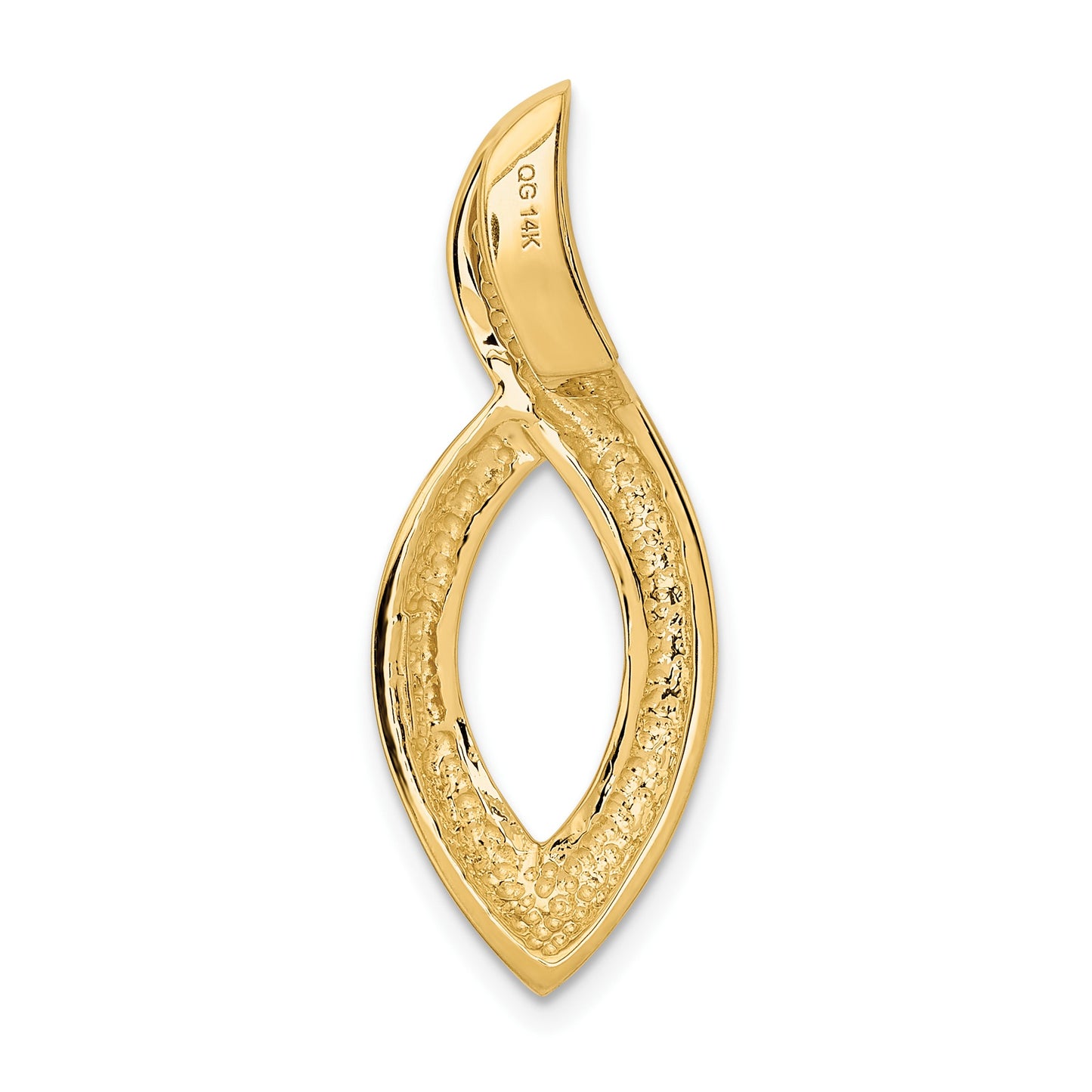 14K Polished Slide Fits up to 6mm Regular/8mm Fancy or Reversible Omega