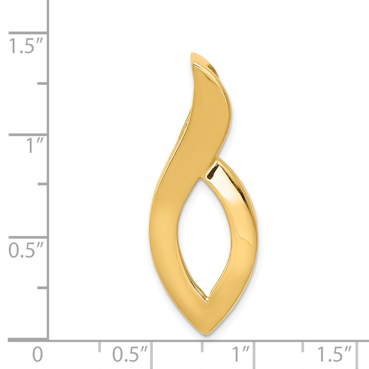 14K Polished Slide Fits up to 6mm Regular/8mm Fancy or Reversible Omega