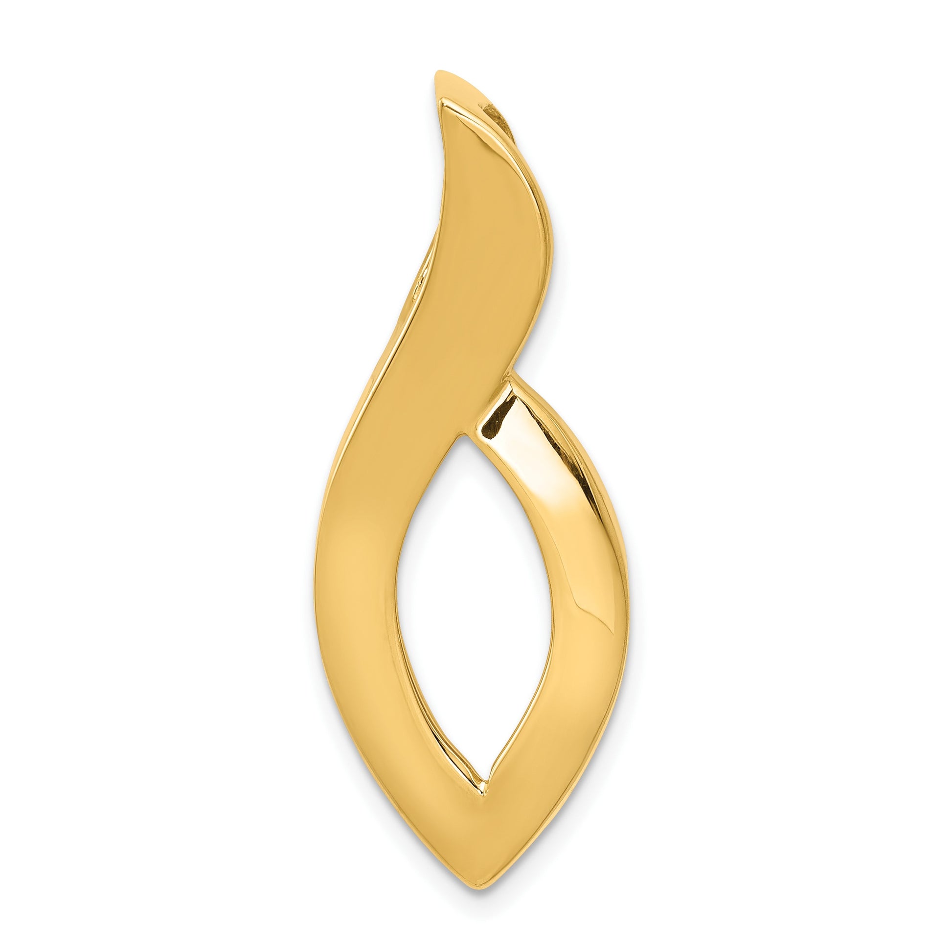 14K Polished Slide Fits up to 6mm Regular/8mm Fancy or Reversible Omega