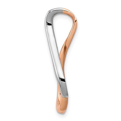 14K White and Rose Gold Slide Fits up to 4mm Regular/6mm Fancy or Reversible Omega