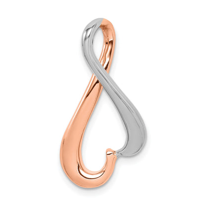 14K White and Rose Gold Slide Fits up to 4mm Regular/6mm Fancy or Reversible Omega