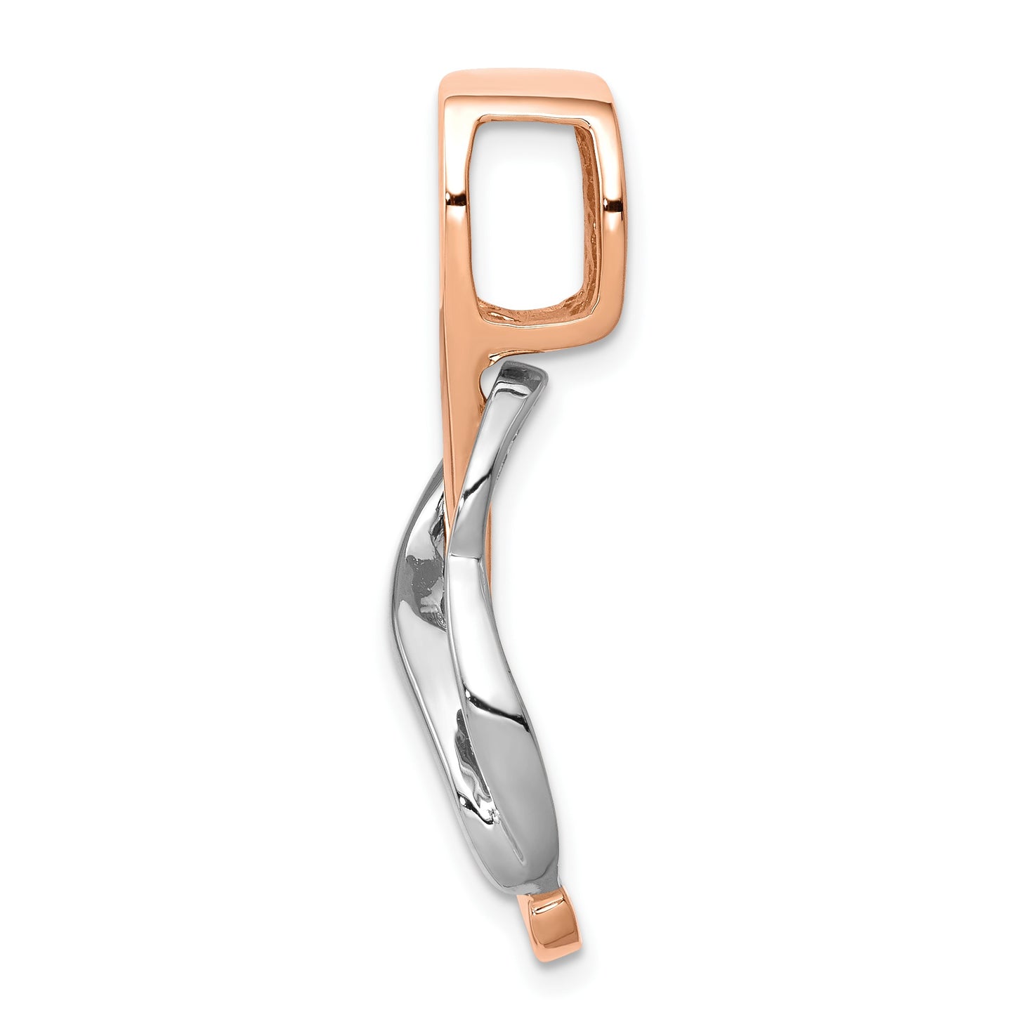 14K Two-tone Slide Fits up to 4mm Regular/6mm Fancy or Reversible Omega