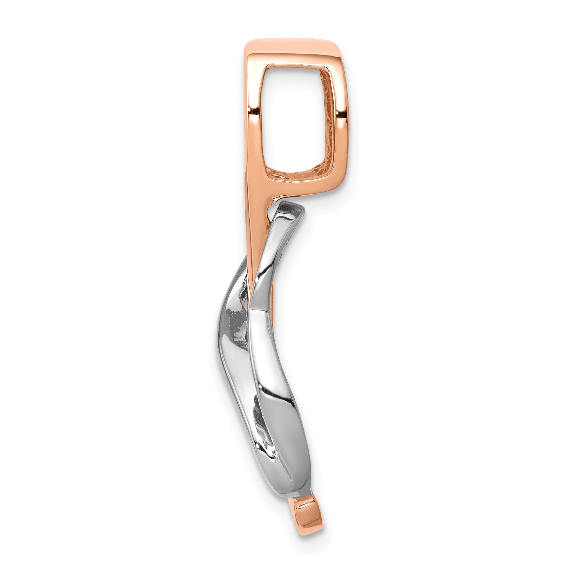 14K Two-tone Slide Fits up to 4mm Regular/6mm Fancy or Reversible Omega