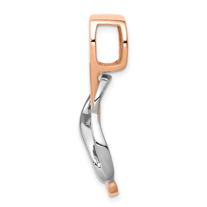 14K Two-tone Slide Fits up to 4mm Regular/6mm Fancy or Reversible Omega