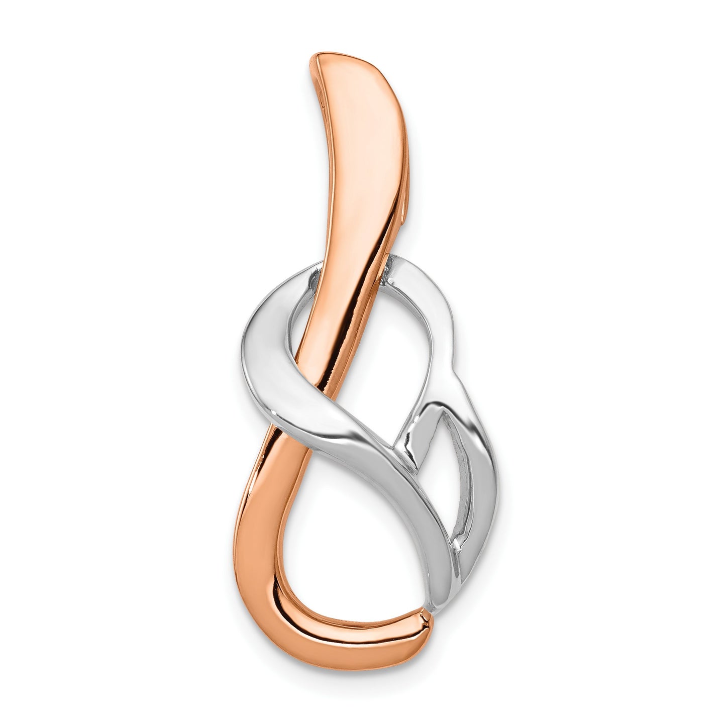 14K Two-tone Slide Fits up to 4mm Regular/6mm Fancy or Reversible Omega