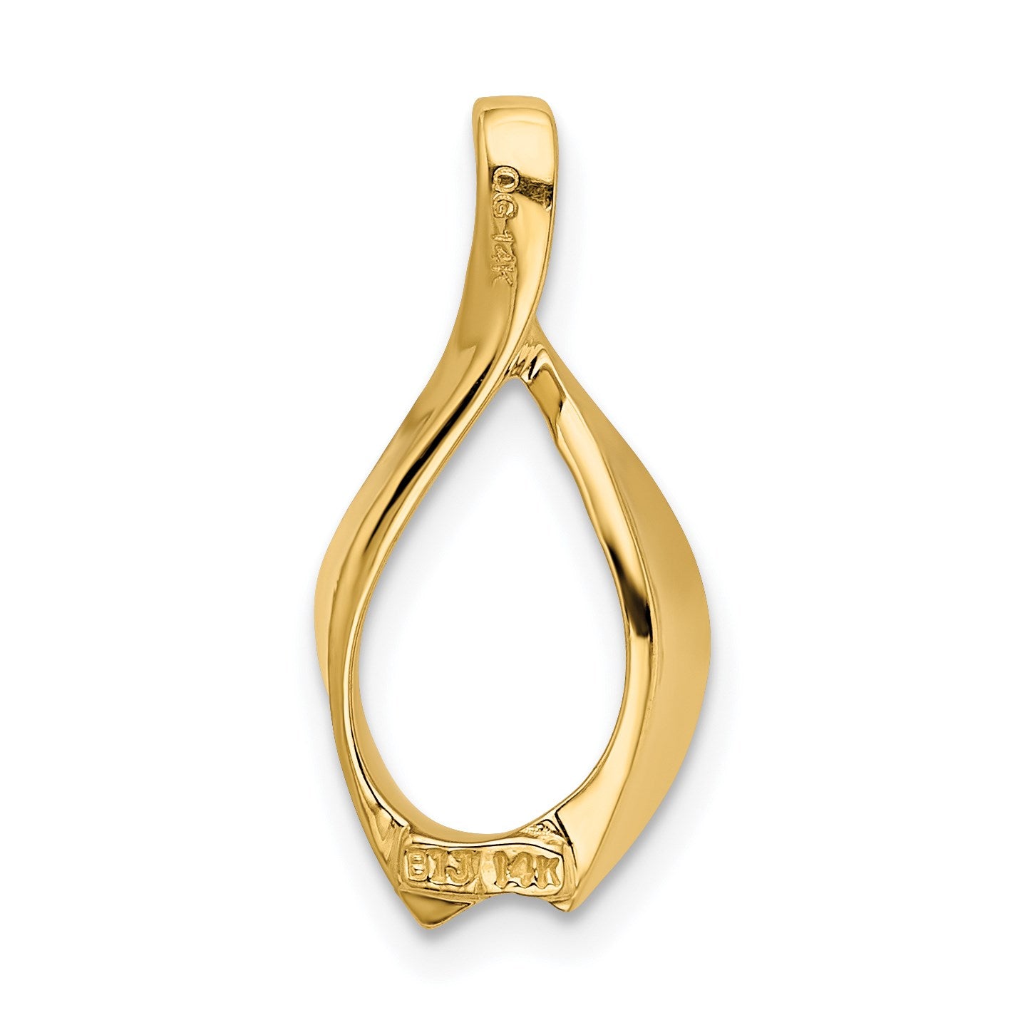 14k Polished Slide Fits up to 2mm Regular/4mm Fancy or Reversible Omega
