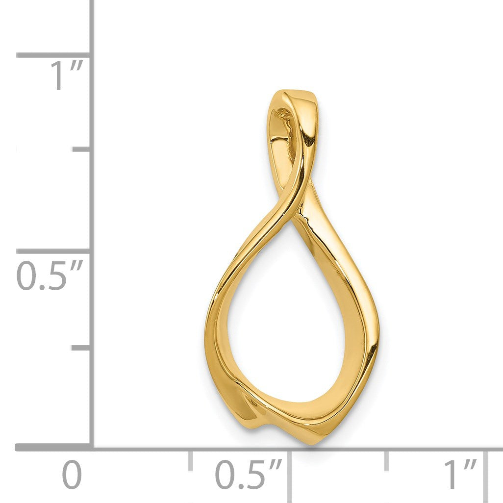 14k Polished Slide Fits up to 2mm Regular/4mm Fancy or Reversible Omega