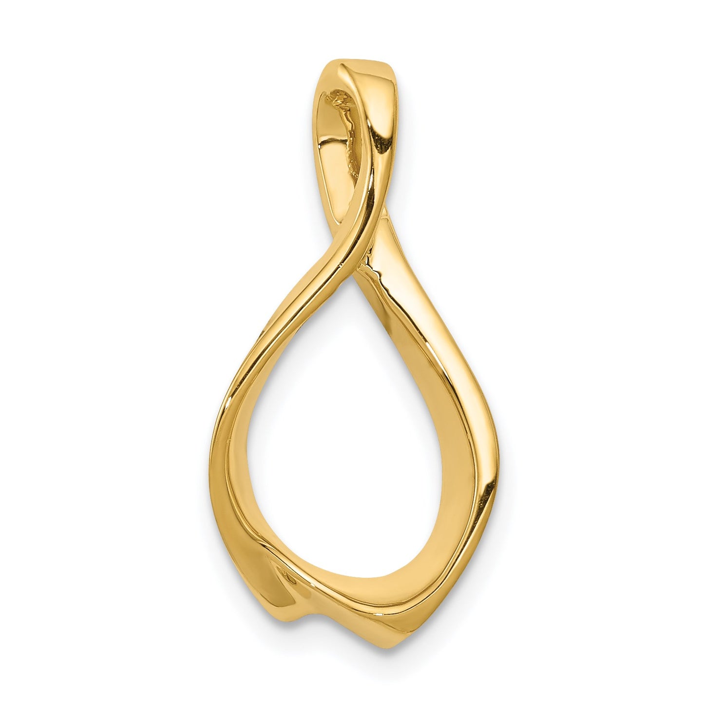 14k Polished Slide Fits up to 2mm Regular/4mm Fancy or Reversible Omega
