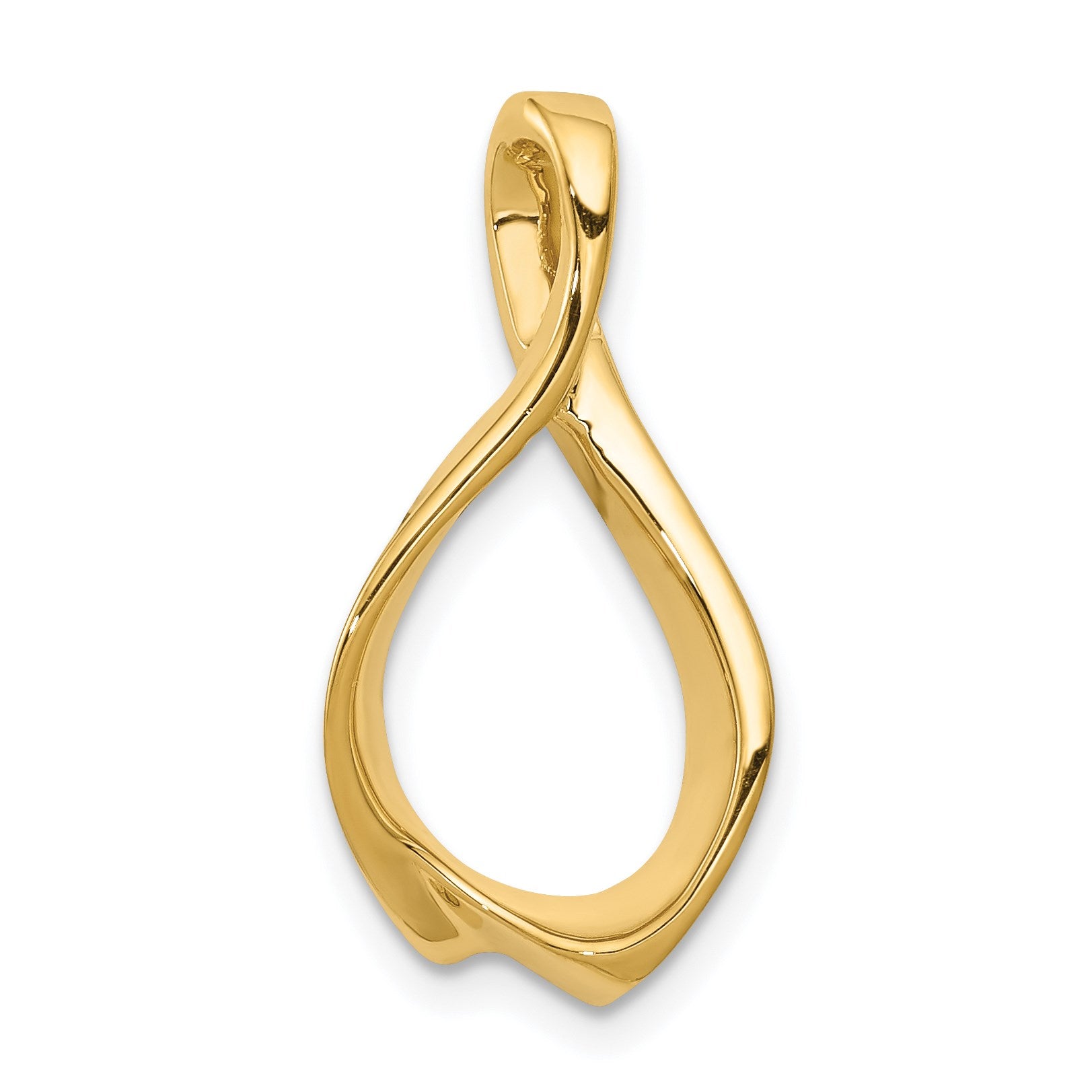 14k Polished Slide Fits up to 2mm Regular/4mm Fancy or Reversible Omega