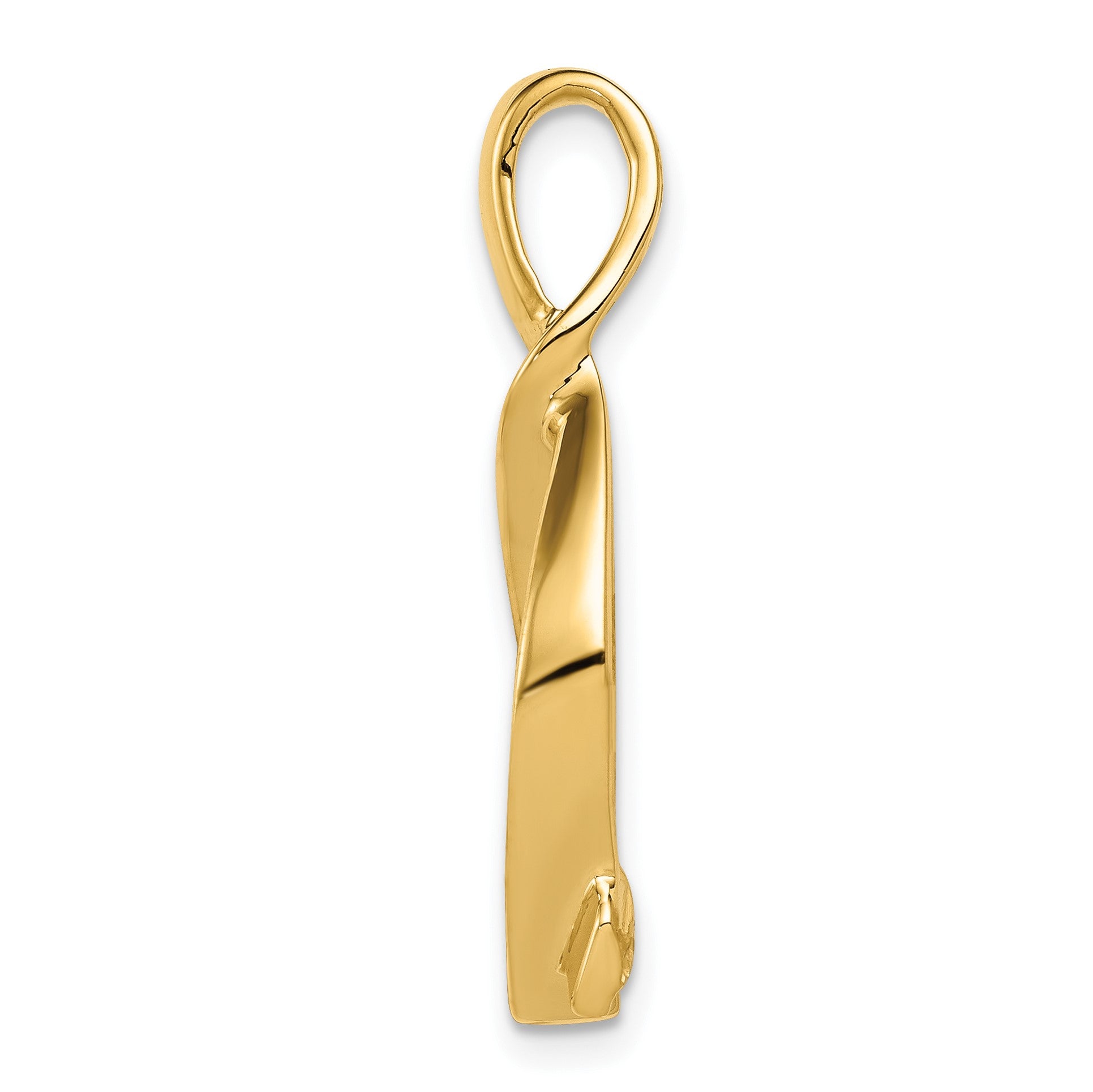 14k Polished Slide Fits up to 2mm Regular/5mm Fancy or Reversible Omega