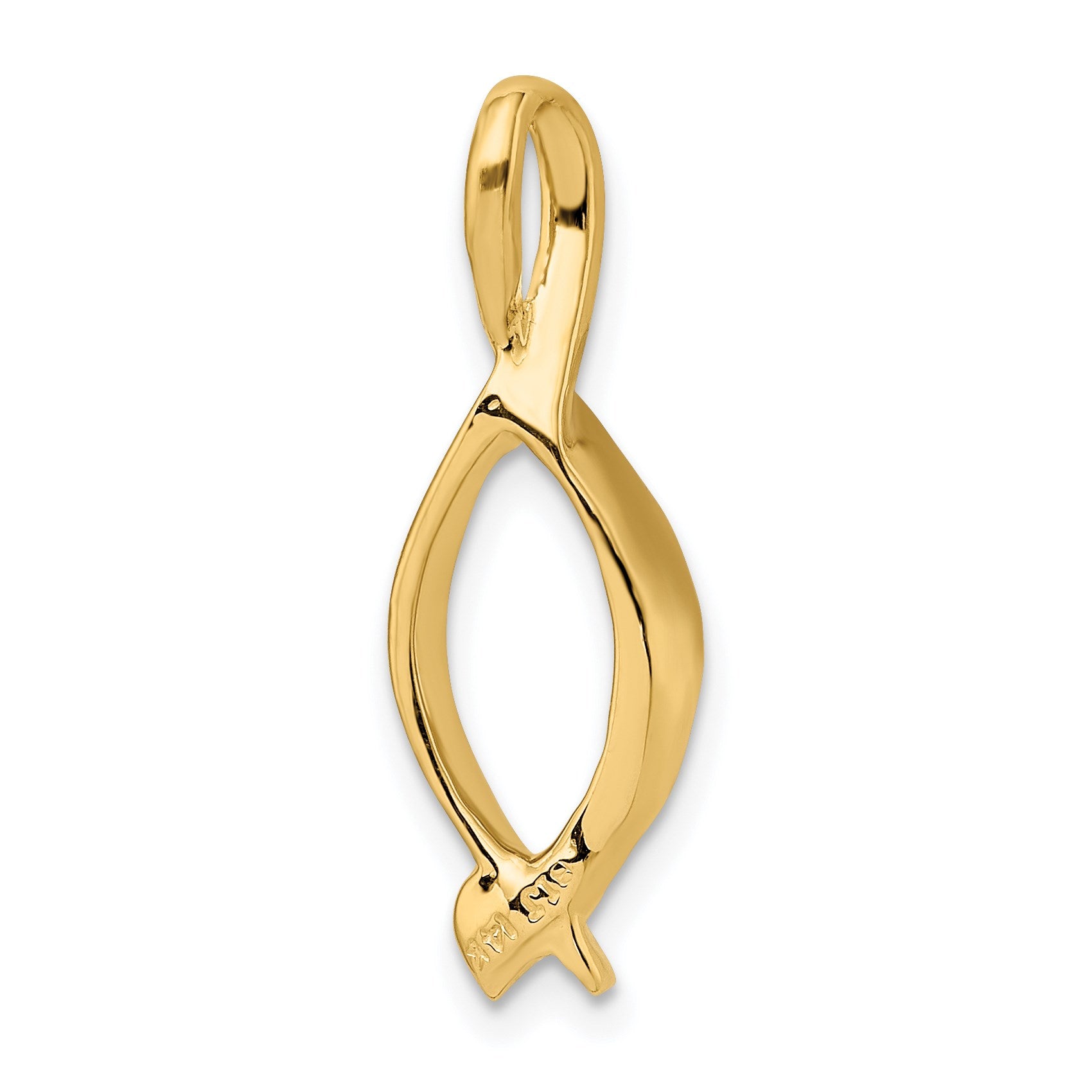 14k Polished Slide Fits up to 2mm Regular/5mm Fancy or Reversible Omega