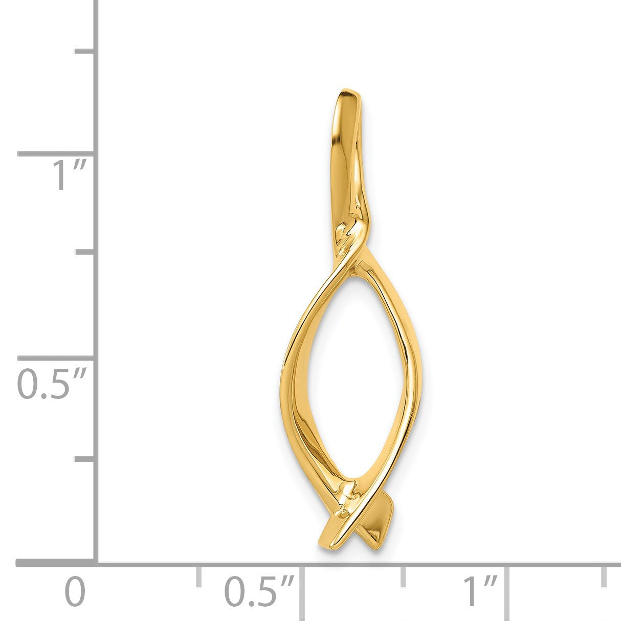14k Polished Slide Fits up to 2mm Regular/5mm Fancy or Reversible Omega