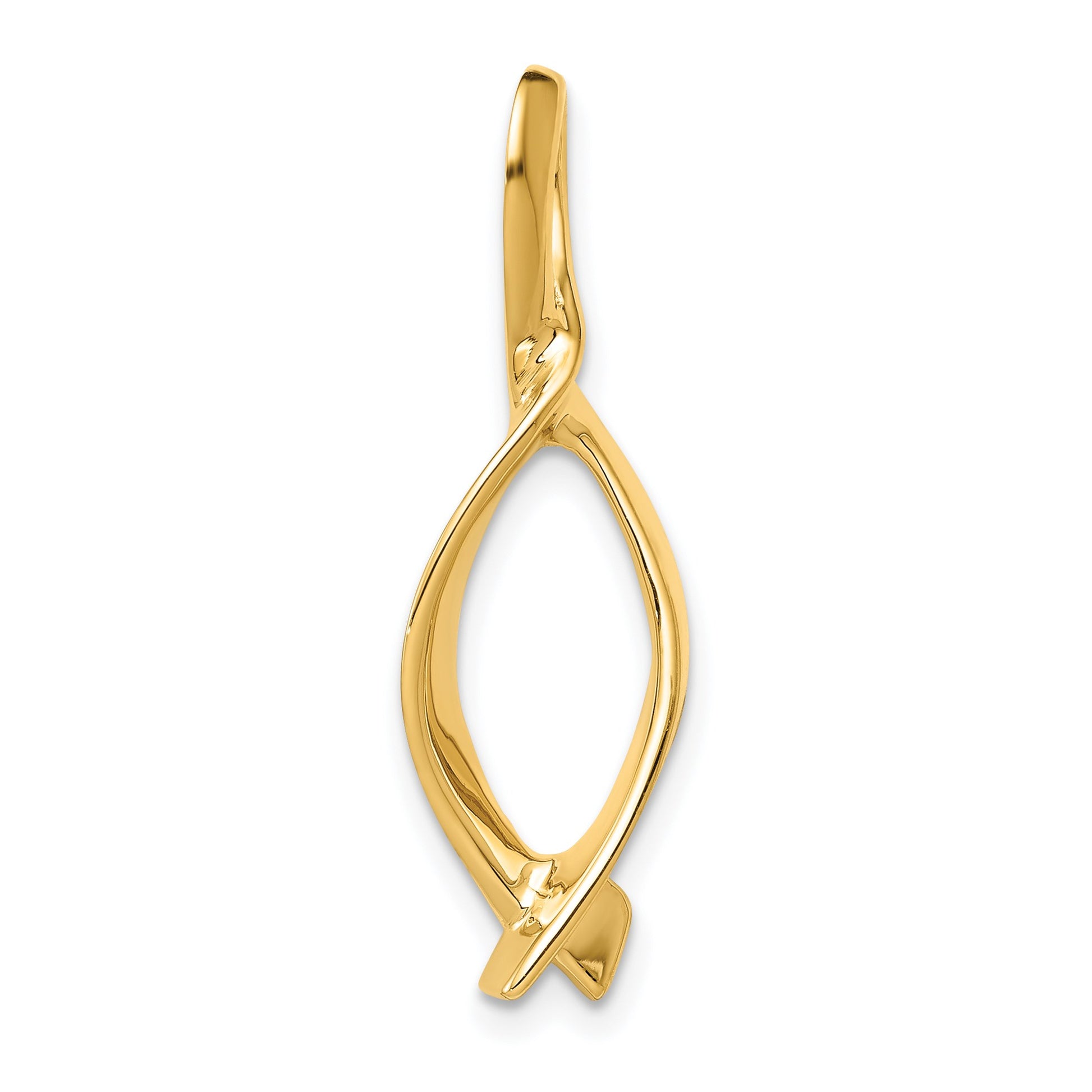 14k Polished Slide Fits up to 2mm Regular/5mm Fancy or Reversible Omega