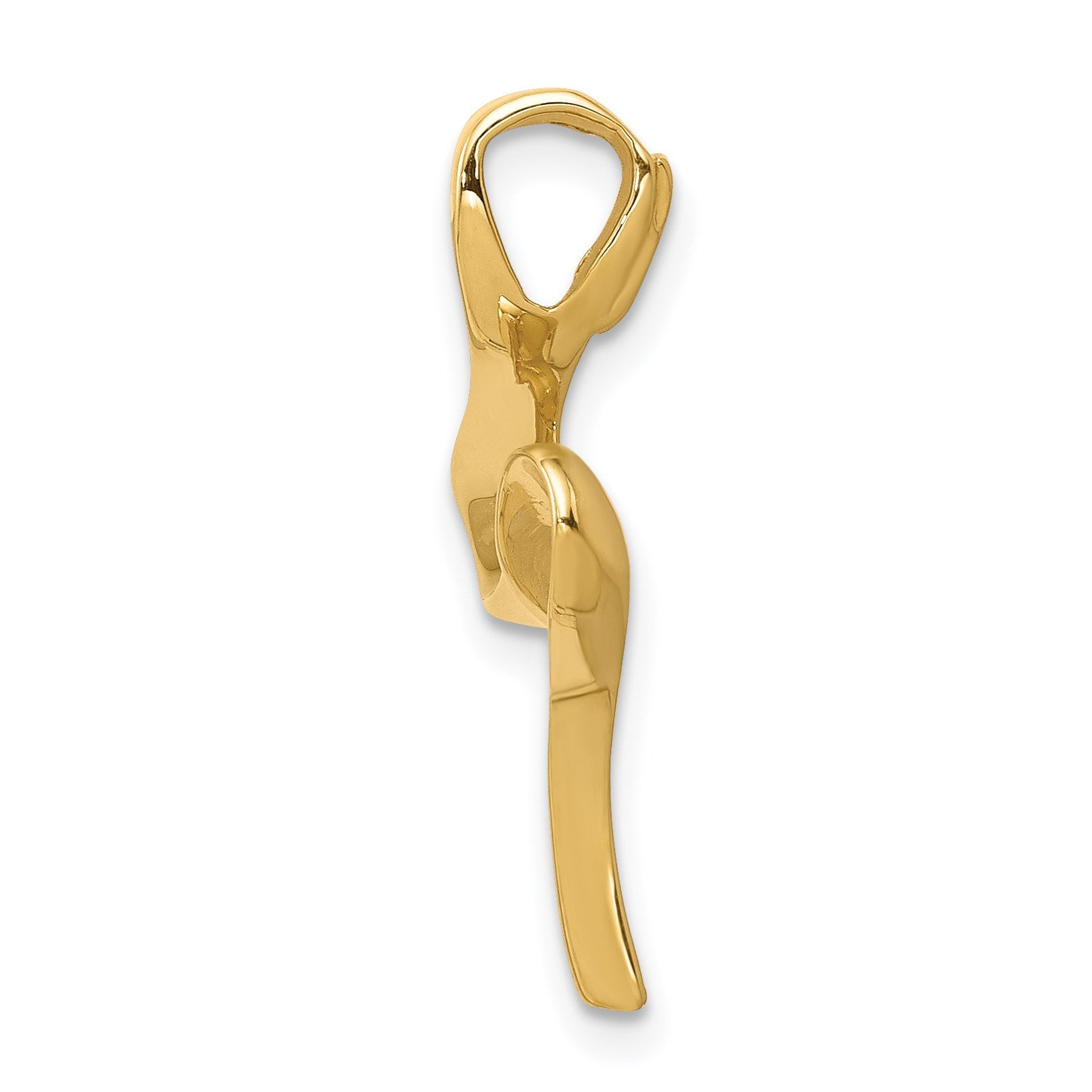 14k Polished Slide Fits up to 2mm Regular/4mm Fancy or Reversible Omega
